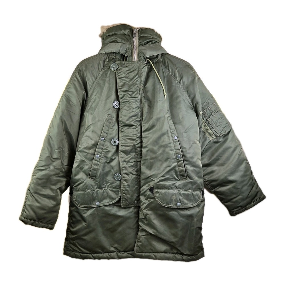 Vintage Jacket Parka Flying Man's Type N-3B Size 42 Zip Up. Flaws
